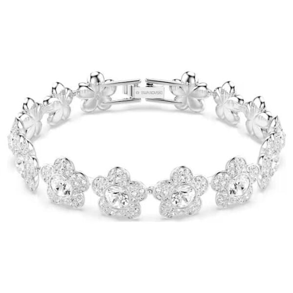 Ariana Grande x Swarovski Bileklik, Yuvarlak kesim, Çiçek, Beyaz, Rodyum kaplama