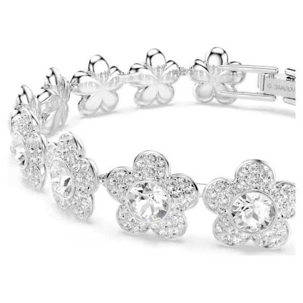 Ariana Grande x Swarovski Bileklik, Yuvarlak kesim, Çiçek, Beyaz, Rodyum kaplama