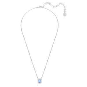 Una Kolye, Sekizgen kesimli Swarovski zirkonya, Mavi, Rodyum kaplama