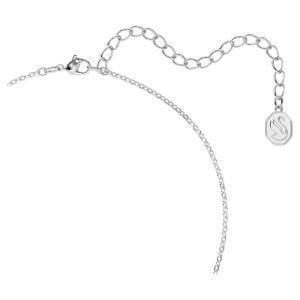 Una Kolye, Sekizgen kesimli Swarovski zirkonya, Mavi, Rodyum kaplama