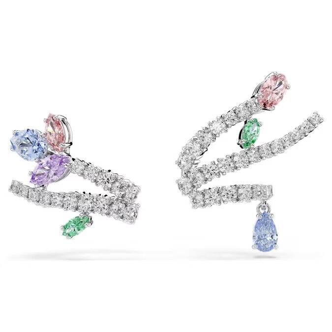 Ariana Grande x Swarovski kelepçe küpe, Karışık kesimler, Çok renkli, Rodyum kaplama