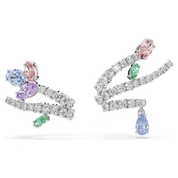 Ariana Grande x Swarovski kelepçe küpe, Karışık kesimler, Çok renkli, Rodyum kaplama