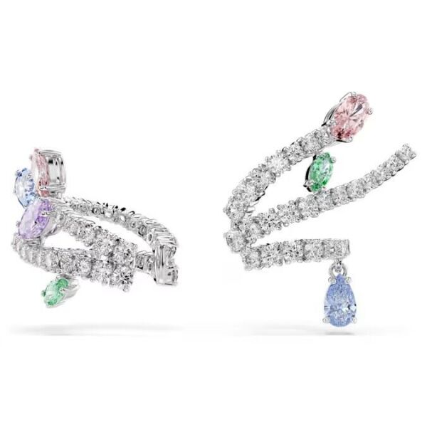 Ariana Grande x Swarovski kelepçe küpe, Karışık kesimler, Çok renkli, Rodyum kaplama