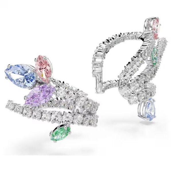 Ariana Grande x Swarovski kelepçe küpe, Karışık kesimler, Çok renkli, Rodyum kaplama