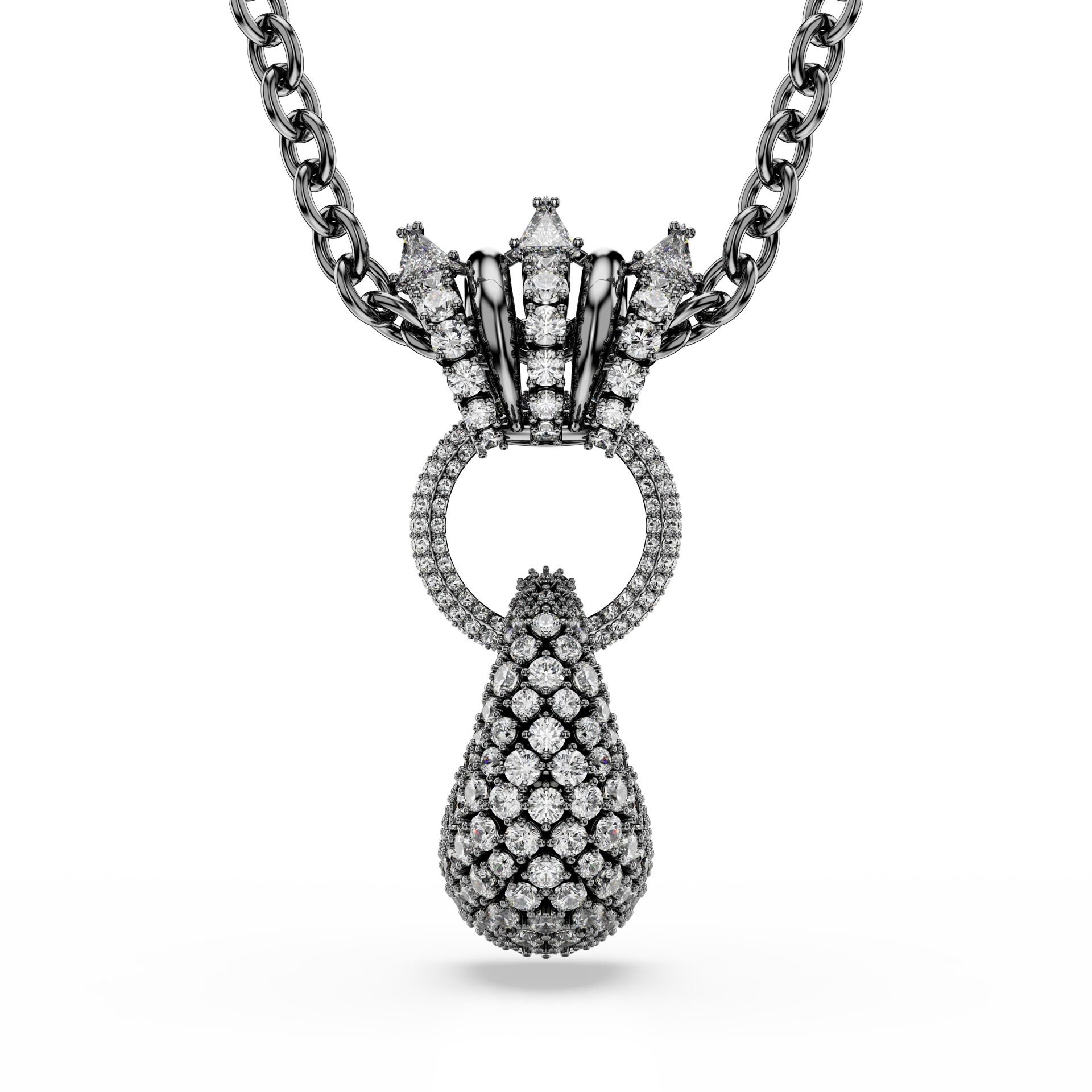 Sublima Kolye, Karışık kesimler, Beyaz, Rutenyum kaplama