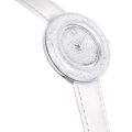 Crystalline Lustre Saat, İsviçre Üretimi, Deri kayış, Beyaz, Paslanmaz çelik