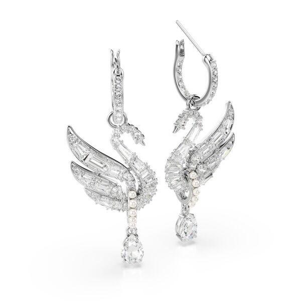 Swan Vienna Küpeler, Kuğu, Beyaz, Rodyum kaplama