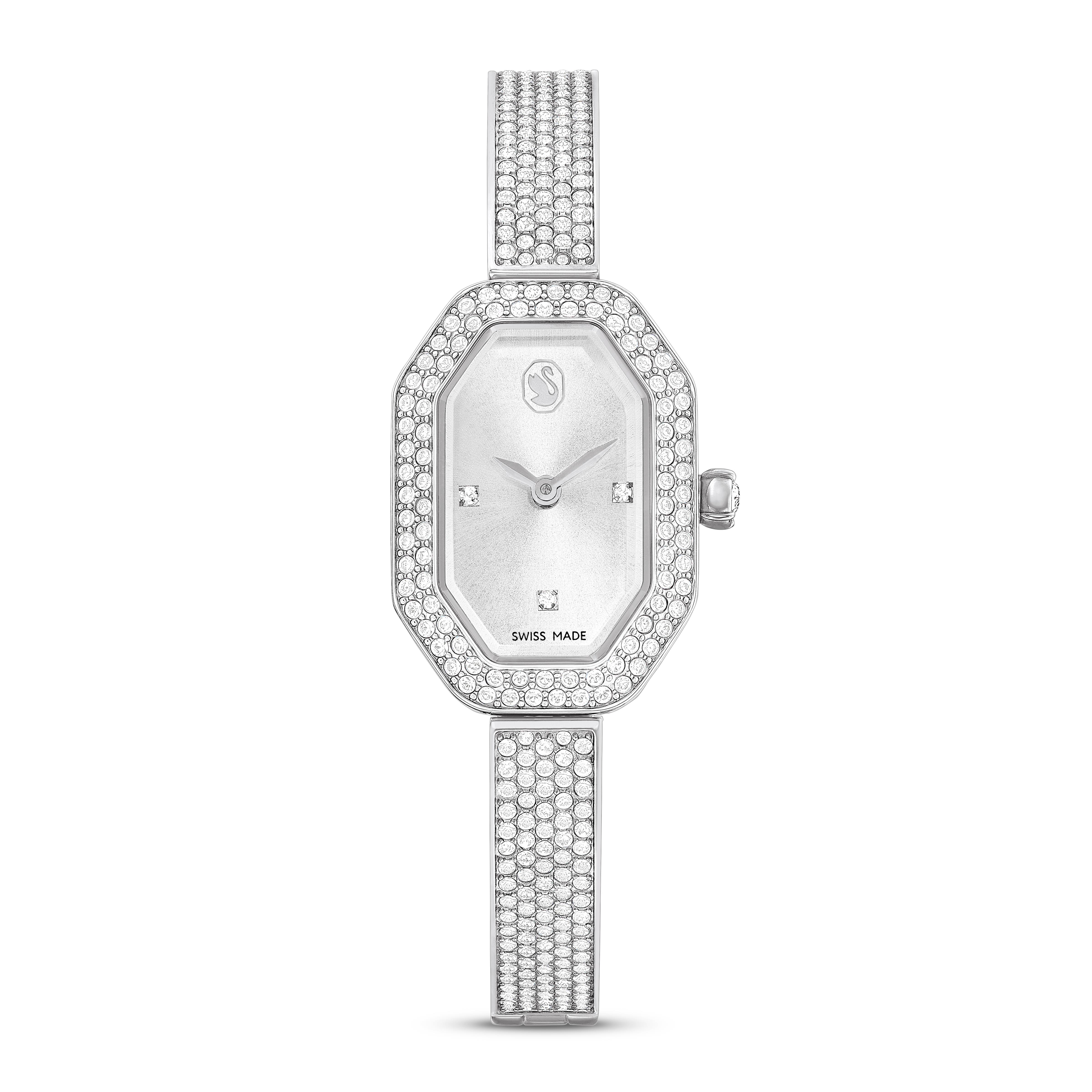 Dextera Bangle Saat, İsviçre Üretimi, Metal bileklik, Gümüş Rengi, Paslanmaz çelik