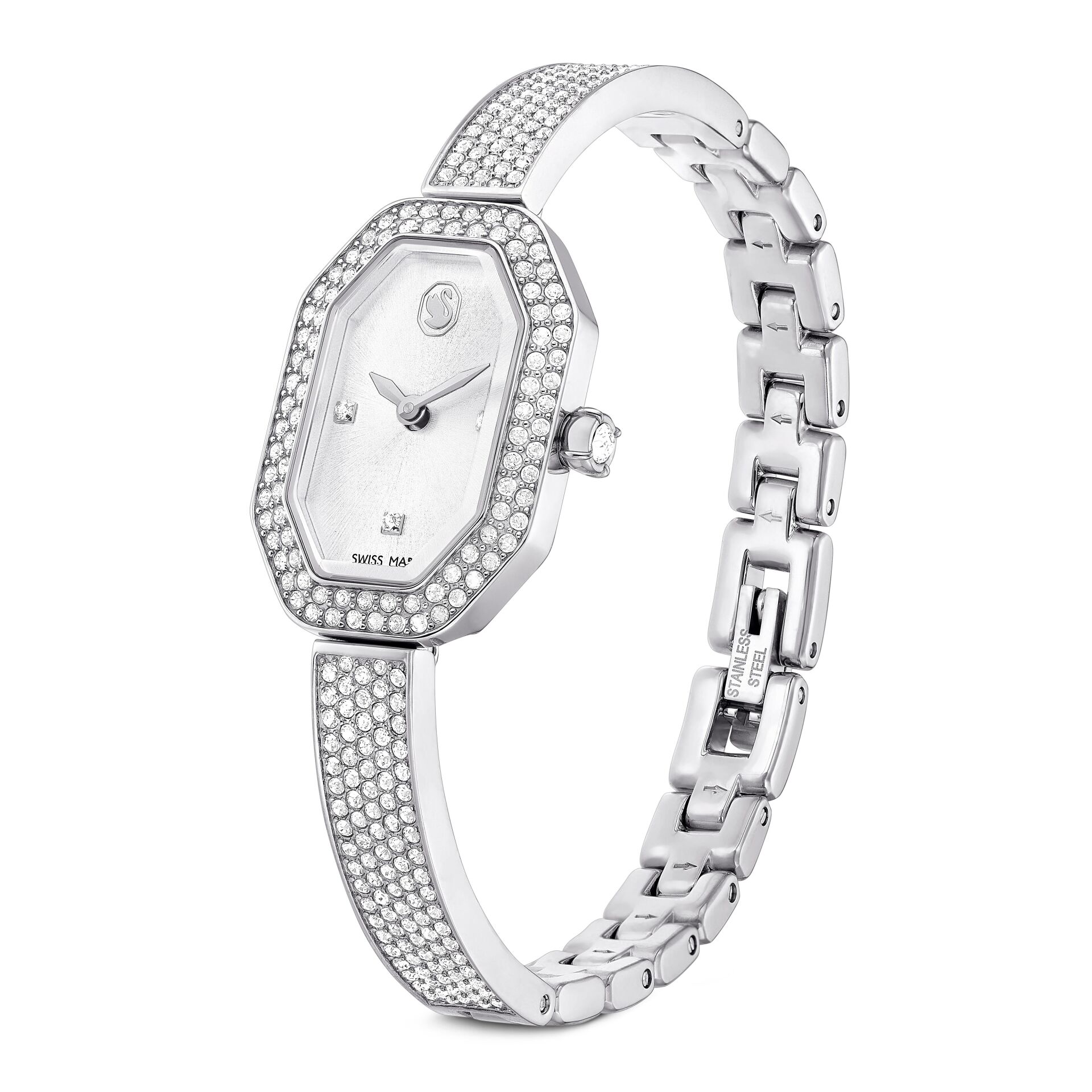 Dextera Bangle Saat, İsviçre Üretimi, Metal bileklik, Gümüş Rengi, Paslanmaz çelik