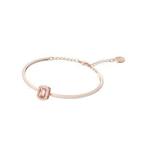 Una Bileklik, Sekizgen kesimli Swarovski Zirkonya, Pembe, Pembe altın rengi kaplama