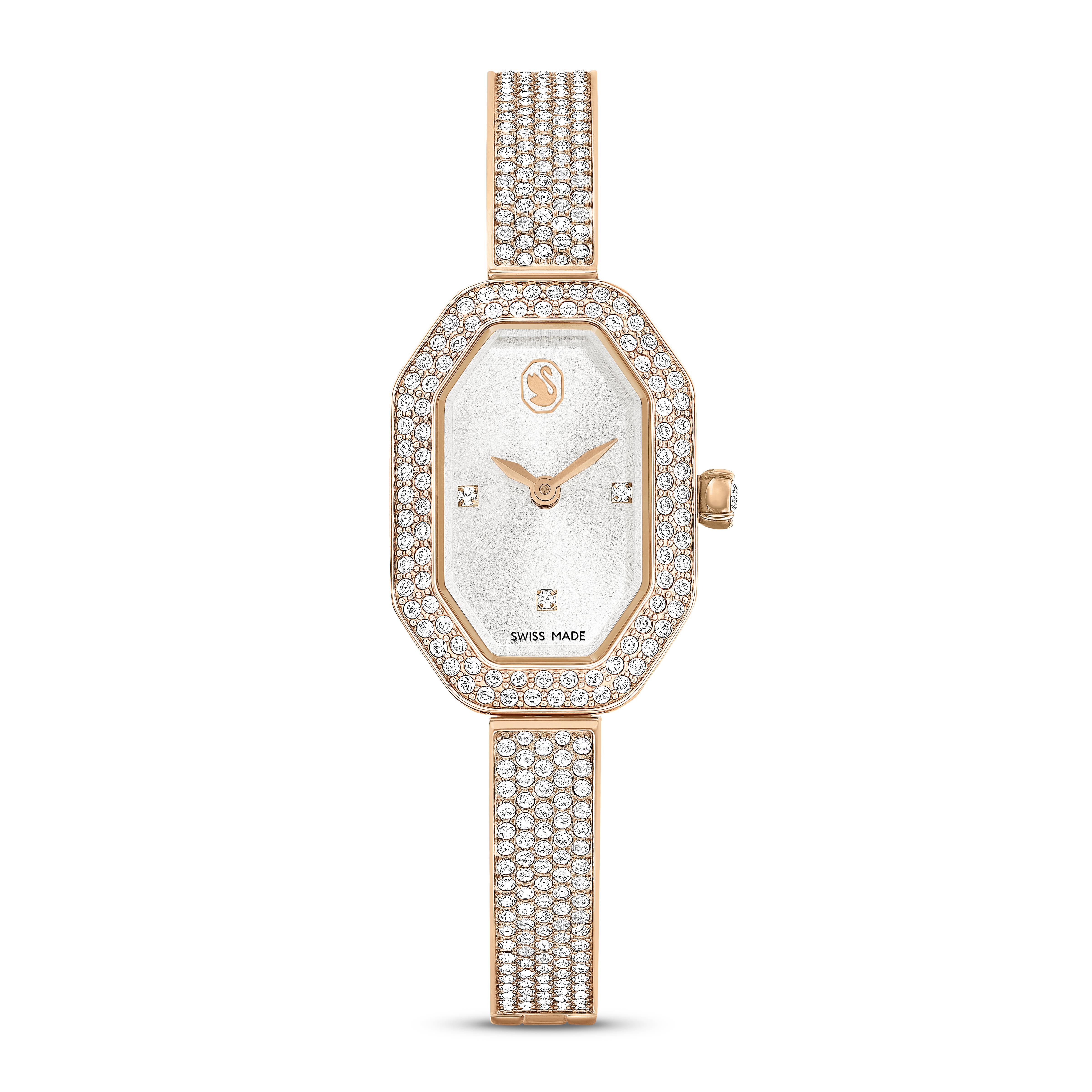 Dextera Bangle Saat, İsviçre Üretimi, Metal bileklik, Rose Altın tonu, Pembe altın rengi yüzey