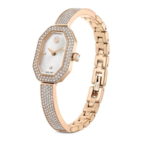 Dextera Bangle Saat, İsviçre Üretimi, Metal bileklik, Rose Altın tonu, Pembe altın rengi yüzey