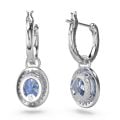 Una Angelic damla küpeler, Oval kesim, Mavi, Rodyum kaplama