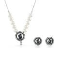 Swarovski Swan Set, Kuğu, Gri, Rodyum kaplama