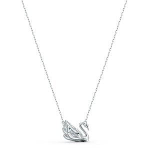 Swan Kolye, Beyaz, Rodyum kaplama