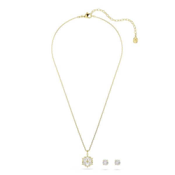 Magic Set, Set (2), Karışık kesim, Kar tanesi, Beyaz, 18k altın rengi yüzey