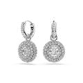 Sublima drop earrings Round cut, White, Rhodium plated
