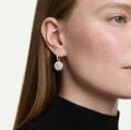 Sublima drop earrings Round cut, White, Rhodium plated