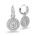 Sublima drop earrings Round cut, White, Rhodium plated