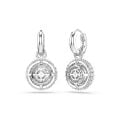 Sublima drop earrings Round cut, White, Rhodium plated