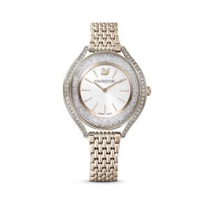 Crystalline Aura Saat, Metal bileklik, Altın Rengi, Şampanya altın rengi PVD