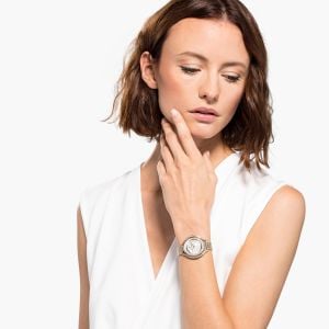 Crystalline Aura Saat, Metal bileklik, Altın Rengi, Şampanya altın rengi PVD