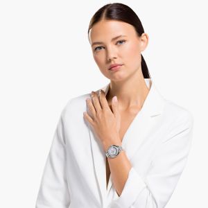 Crystalline Aura Saat, Metal bileklik, Gümüş Rengi, Paslanmaz çelik