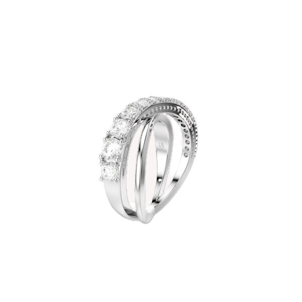 Hyperbola Yüzük, Karışık kesimler, Beyaz, Gümüş renkli yüzey 60