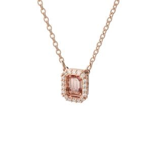 Una Kolye, Sekizgen kesimli Swarovski zirkonya, Pembe