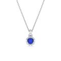 Birthstone Kolye Ucu, Kare kesim, Eylül, Mavi, Rodyum kaplama