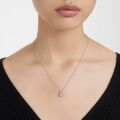 Birthstone Kolye Ucu, Kare kesim, Ekim, Pembe, Rodyum kaplama