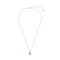 Birthstone Kolye Ucu, Kare kesim, Ekim, Pembe, Rodyum kaplama