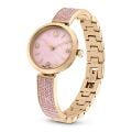 Illumina Saat, İsviçre Yapımı, Kristal bilezik, Pembe, Gül altın tonlu kaplama