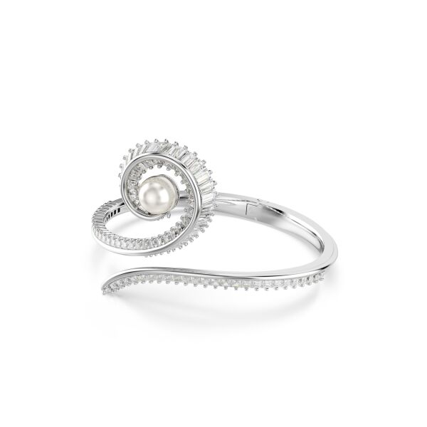 Ariana Grande x Swarovski Bileklik, Kristal inci, Baget kesim, Beyaz, Rodyum kaplama S