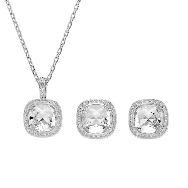 Una Angelic Set, Yastık kesim, Beyaz, Rodyum kaplama