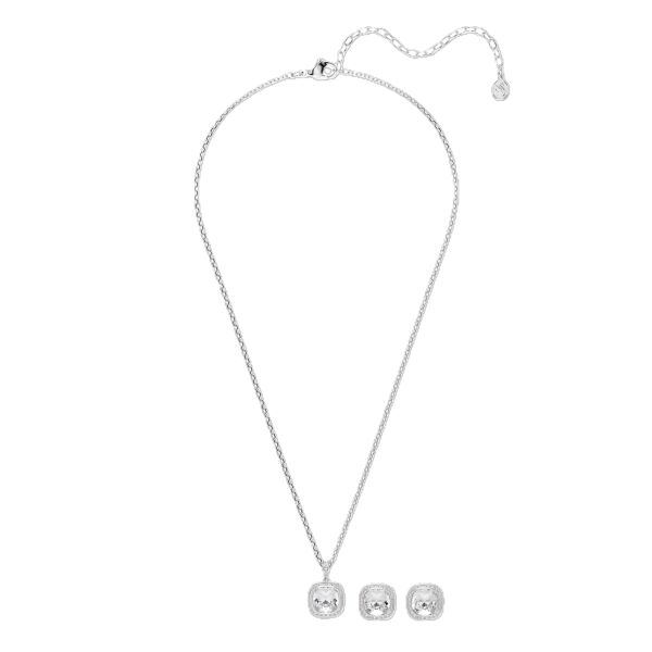 Una Angelic Set, Yastık kesim, Beyaz, Rodyum kaplama