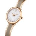 Crystalline Bangle Saat, İsviçre Üretimi, Metal bileklik, Bej, Pembe altın rengi yüzey