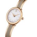 Crystalline Bangle Saat, İsviçre Üretimi, Metal bileklik, Bej, Pembe altın rengi yüzey