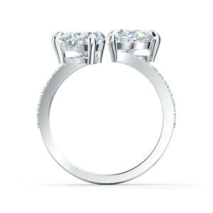 Mesmera Heart Yüzük, Beyaz, Rodyum kaplama 60