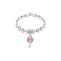 Idyllia Charm, Karışık kesimler, Anahtarlı kalp, Beyaz, Rodyum kaplama