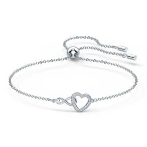 Hyperbola Heart Bileklik, Beyaz, Rodyum kaplama M