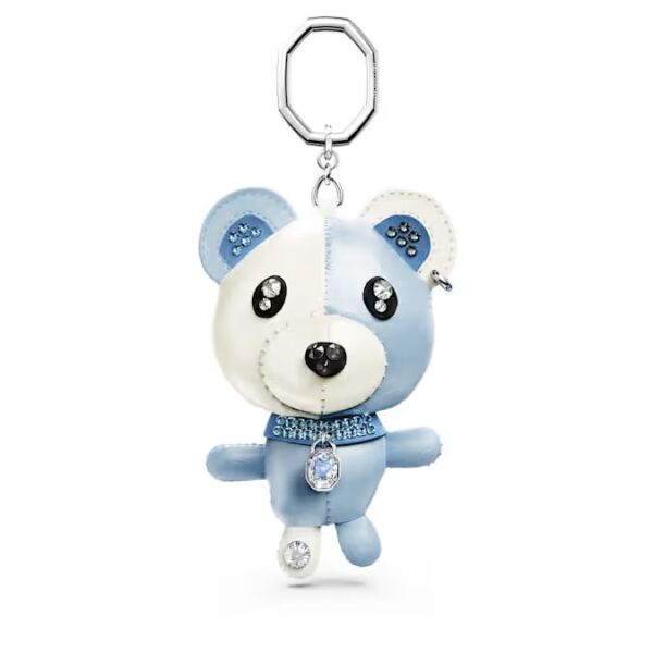 Teddy Çanta Charm'ı, Ayıcık, Mavi, Rodyum kaplama