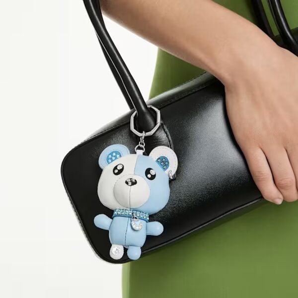 Teddy Çanta Charm'ı, Ayıcık, Mavi, Rodyum kaplama