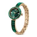 Matrix Bangle Saat, İsviçre Üretimi, Kristal bileklik, Yeşil, Şampanya altın rengi yüzey