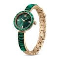 Matrix Bangle Saat, İsviçre Üretimi, Kristal bileklik, Yeşil, Şampanya altın rengi yüzey