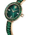 Matrix Bangle Saat, İsviçre Üretimi, Kristal bileklik, Yeşil, Şampanya altın rengi yüzey