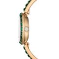 Matrix Bangle Saat, İsviçre Üretimi, Kristal bileklik, Yeşil, Şampanya altın rengi yüzey