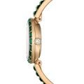 Matrix Bangle Saat, İsviçre Üretimi, Kristal bileklik, Yeşil, Şampanya altın rengi yüzey