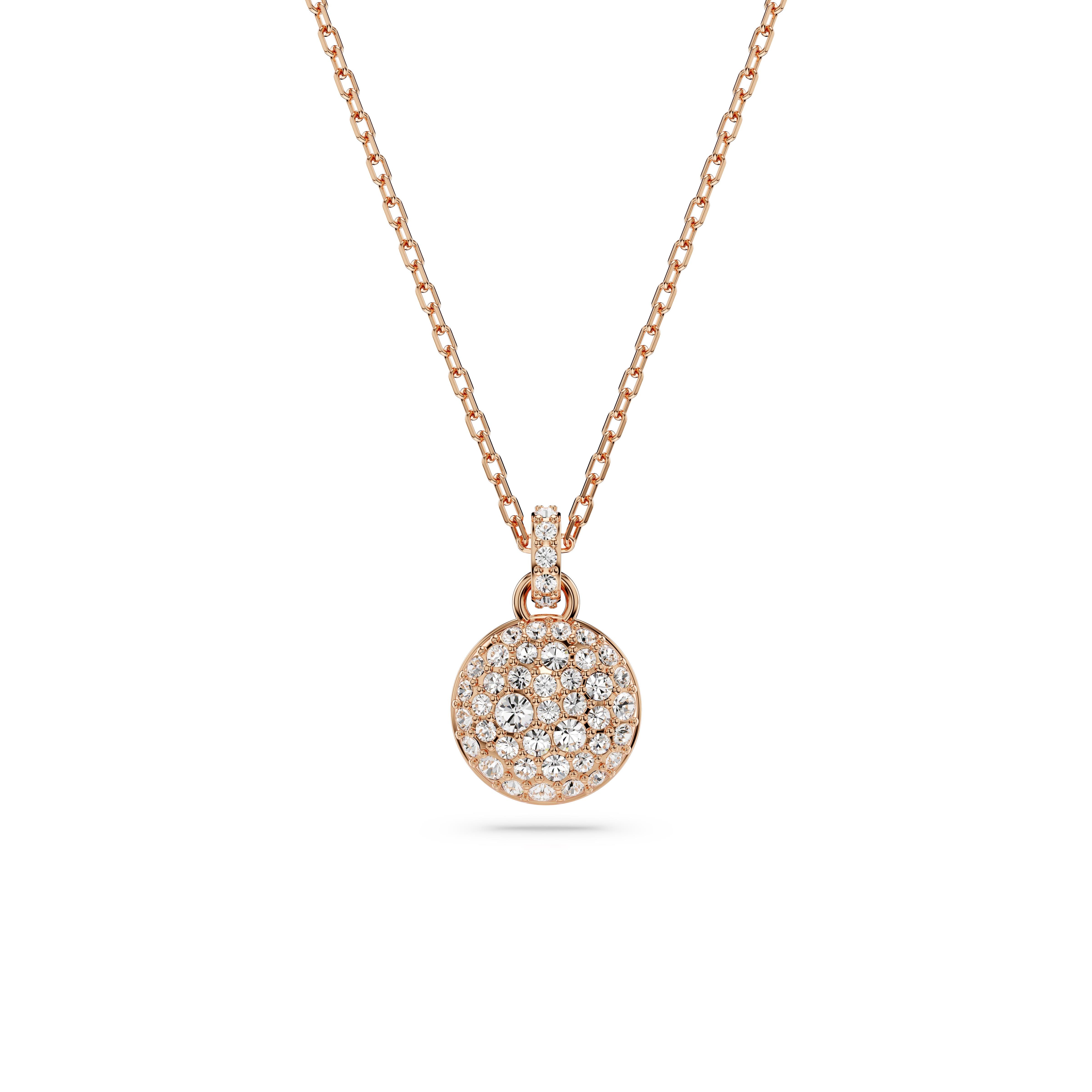 Sublima Kolye Ucu, Beyaz, Pembe altın rengi kaplama