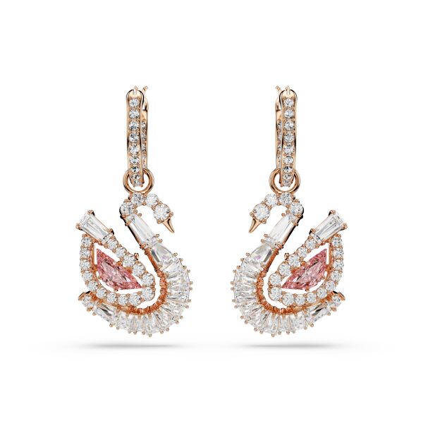 Swan damla küpeler, Pavé, Kuğu, Pembe